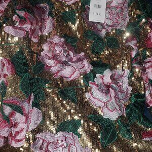 AKIRA FLORAL BABY SEQUIN MINI DRESS Size 2X